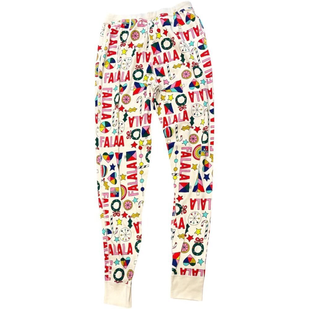 Hanna Andersson Christmas Falala Print Pajama Pants Size S Womens Long john - Picture 3 of 3